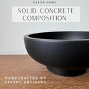 OAKOA Concrete Black Decorative Bowl for Home Decor - Black Fruit Bowl - Modern Pedestal Coffee Table Bowl for Entryway Table by CozyNest Decor