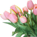 15pcs Artificial Tulips Flowers, Fake Tulips Real Touch, Faux Latex Bouquets, for Party Wedding Home Room Decoration (Pink) by CozyNest Decor