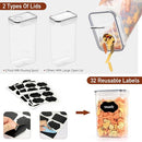 64 PCS Airtight Food Storage Containers With Lids BPA Free,6 Pack With Pouring Spout Cereal Containers Storage for Kitchen Pantry Organization and Storage,Dishwasher safe,Labels Marker by CozyNest Decor
