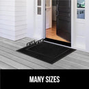 GORILLA GRIP 100% Waterproof All-Season WeatherMax Doormat US Designed Natural Rubber, Stain and Fade Resistant, Low Profile Indoor Outdoor Door Mats, Easy Clean Patio Mat, 23x35, Black Diamond by CozyNest Decor