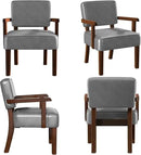 Accent Chair, PU Leather Oversized Living Room Chairs with Soft Seat and Armrests, Armchair for Bedroom, Dinning, Reading and Waiting Rooms (Leather Gray) by CozyNest Decor