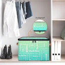 Custom Storage Basket with Name, Personalized Storage Bins with Zipper Lid, Foldable Fabric Storage Box Large capacity with Handle Green Blue by TinyTreasures Baby Boutique