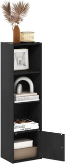 Furinno Luder Shelf Bookcase with 1 Door Storage Cabinet, Blackwood by TinyTreasures Baby Boutique