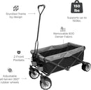 Creative Outdoor Push Pull Hauler Wagon for Kids, 200lbs Weight Capacity, All-Terrain Collapsible and Portable Folding Cart, Beach, Park, Garden, Camping & Tailgate by GreenHaven Gardens