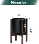 D'vine Dev Planter Pot with Stand - 8 Inch Plastic Cylinder Flower Pot with Wood Planter Holder for Indoor, Matte Black Pot + Walnut Color Stand, 55-C-I-2 by GreenHaven Gardens