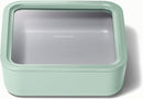 Caraway Glass Food Storage, 10 Cup Glass Container,Ceramic Coated Food Container,Easy to Store, Non Toxic, Non Stick Lunch Box Container with Glass Lids. Dishwasher, Oven,Square Shape,Mist by TinyTreasures Baby Boutique