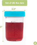 WeeSprout Glass Baby Food Storage Jars w/Lids (8 oz, 8 Pack Set) Snack, Puree, Reusable Small Containers, Breast Milk, Fridge or Freezer, Microwave & Dishwasher Safe, Essential Must Have for Infants by TinyTreasures Baby Boutique
