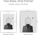 Homeforia 12 x 16 Picture Frame Silver, High End Metal 12x16 Poster Frames with Mat 9x12 Photo, 12 x 16 Silver Frame Matted to 9 x 12 in Print, 16by12 Hanging Frame, Tempered Glass, Wall Kit, Set of 1 by CozyNest Decor