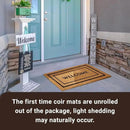 KANKUN Coco Coir Door Mat with Heavy Duty Backing, Welcome Doormat (17" x 30"), Doormat Entrance (Welcome Double) by CozyNest Decor