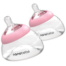 Nanobebe Breastmilk Bottle, Breastfeeding Newborn Breast Like, Anti Colic, Perfect Latch, Preserves Breast Milk nutrients, Twin-Pack Pink by TinyTreasures Baby Boutique