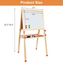 Adjustable Wooden Easel for Kids, Foldable Standing Art Easel for 3, 4, 5, 6, 7, 8 Years Old with Accessories, Drawing Painting Gifts for Boys & Girls Toddlers, Great Presents for Birthday by TinyTreasures Baby Boutique