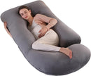 Pregnancy Pillow, Full Body Maternity Pillow 57 inch, with Removable Washable Cover - Sleep Support for Legs, Back, Neck, Shoulder, HIPS, Belly for Pregnent Women, Velvet Cover(Dark Grey) by TinyTreasures Baby Boutique