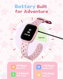 Kids Watch for Girls 5-12, Kids Smart Watch Fitness Tracker Pedometer, No Phone Needed, Puzzle Games with Parental Control, IP68 Waterproof, Heart Rate, Sleep Monitor, Step Counter, 80 Sports by TinyTreasures Baby Boutique