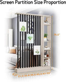 Wall Room Divider, Storage Cabinet Storage Display with Shelves, Modern Freestanding Wood Room Divider Screen, Wall Privacy Screens for Home Decorative (Beige+Black,55" L x 9.5" W x 79.5" H) by CozyNest Decor