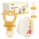 Baby Food Fruit Feeder & Freezer Tray, Auto-Push Fresh Food Feeder Pacifier for Self Feeding, Breastmilk Popsicle Molds for Baby Teething Relief, BPA-Free Silicone, 2 Sizes for 3-12 Months by TinyTreasures Baby Boutique