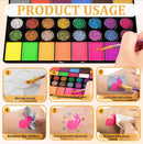 42 Color Face Painting Kit for Kids-Non Toxic Water Activated Face Paint Palette with 16 Crayons,6 Reusable & 63 Sticky Stencils,Brushes,Gems.Ideal Choice for Carnival,Halloween,Parties,Makeup etc. by TinyTreasures Baby Boutique
