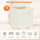 GhvyenntteS Storage Cubes 12 Pack, 11 Inch Cube Storage Bins with Dual Handles, Collapsible Fabric Storage Bins for Shelves Closet, Storage Baskets for Organizing Clothes, Bedding, Books, Beige by CozyNest Decor