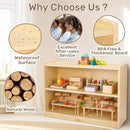 wingyz Wooden Storage Cabinet, 2-Tier Kids Toy Storage Organizer, Spacious Montessori Kids Bookshelf, Toy Shelf Storage Organizer for Playroom Classroom Nursery Study Room Living Room by CozyNest Decor