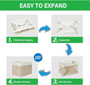 Bidtakay Large Storage Baskets for Organizing Fabric Closet Organizers Storage Bins with Handles 3-Pack 16x11.8x11.8 Inch Collapsible Baskets for Shelves Clothes Home Organization L-White&Beige by TinyTreasures Baby Boutique