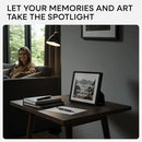 Homeforia 8x8 Black Picture Frame, High End Metal 8 x 8 Square Photo Frames with Mat 6 by 6, 8x8 Poster Frame Matted to 6x6 inch Print, 8by8 Wall or Tabletop Frames, Tempered Glass, Wall Kit, Set of 1 by CozyNest Decor