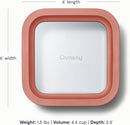 Caraway Glass Food Storage - 4.4 Cup Glass Container - Ceramic Coated Food Container - Non Toxic, Non Stick Lunch Box Container with Glass Lids - Dishwasher, Oven, & Microwave Safe - Perracotta by TinyTreasures Baby Boutique