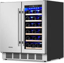 30" Stainless Steel Wine & Beverage Refrigerator - Dual Zone, Built-in/Freestanding with Upgraded Cooling - 30 Bottles & 110 Cans Capacity by CozyNest Decor