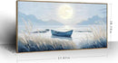 amatop Oversized Framed Coastal Wall Art for Living Room Blue Boat Moon Sea Picture Landscape Canvas Print Calming Night Ocean Lake Scene Large Artwork Nautical Bedroom Office Wall Decor 58x29 In by CozyNest Decor