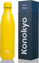 Insulated Water Bottles,25 oz Double Wall Stainless Steel Vacumm Metal Flask for Sports Travel,Yellow by CozyNest Decor