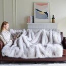 Fluffy Faux Fur Throw Blanket – Super Soft Warm Thick Plush Blanket for Bed, Couch & Office, Cozy Fuzzy Throw with Flannel Backing,108"x90", White by CozyNest Decor