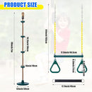 Hungdao 2 Set Gym Ring Trapeze Swing Bar and Climbing Rope with Platforms Disc Heavy Duty Coated Chains Seat Accessories for Outdoor Indoor Playground Backyard(Green) by TinyTreasures Baby Boutique