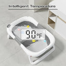 Collapsible Baby Bathtub,Baby Bath Tub with Soft Cushion & Thermometer,Baby Bathtub Newborn to Toddler 0-36 Months,Portable Travel Baby Tub by TinyTreasures Baby Boutique