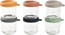 BEABA 6 Pack Glass Baby Food Jars with Soft Silicone Air Tight Lids, 8 oz Glass Storage Containers with Lids, Microwave and Freezer Safe Containers, Sunrise by TinyTreasures Baby Boutique