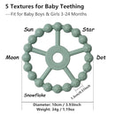 3 Pack Ring Teether Baby Infant Toys, Baby Essentials, Silicone Teething Ring Toys for Babies 0-6 Months, Seposeve Toddler Teethers 6-12 Months 12-24 Months, Infant Teething Relief, Brown Green Blue by TinyTreasures Baby Boutique