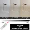 Modern Chandelier, Linear Pendant Light LED Dimmable Hanging Light Fixture, 3000K-6500K with Remote Control (Black, 47IN) by CozyNest Decor