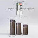 Homemory 9 Pcs Flameless Candles with Embedded Star String Fairy Lights, Battery Operated Candles, LED Fake Candles with Remote Control and Timer, Gray Acrylic by CozyNest Decor
