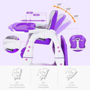 Costzon Baby High Chair, 3 in 1 Infant Table and Chair Set, Convertible Booster Seat with 3-Position Adjustable Feeding Tray, Adjustable Seat Back, 5-Point Harness (Purple) by TinyTreasures Baby Boutique