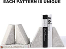 Marble Bookends for Heavy Books, Decorative Book Ends for Shelves, Durable and Heavy-Duty Bookends for Hardback Book & CDS, Off-White Unique Books Stopper & Holder, Set of 2 by CozyNest Decor