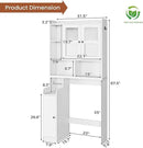 Itaar Over The Toilet Storage Cabinet, Over Toilet Bathroom Organizer with Glass Doors & Toilet Paper Holder Stand, Home Space-Saving Toilet Rack, for Bathroom, Restroom, Laundry(White) by CozyNest Decor