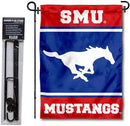 College Flags & Banners Co. Southern Methodist Mustangs Garden Flag with Stand Holder by GreenHaven Gardens