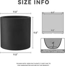 Kante 9.8" Dia Round Concrete Planter, Modern Style Large Cylindrical Plant Pot with Drainage Hole and Rubber Plug for Indoor Outdoor Patio, Black by GreenHaven Gardens