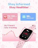 Kids Watch for Girls 5-12, Kids Smart Watch Fitness Tracker Pedometer, No Phone Needed, Puzzle Games with Parental Control, IP68 Waterproof, Heart Rate, Sleep Monitor, Step Counter, 80 Sports by TinyTreasures Baby Boutique