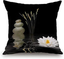 TSSOHU Decorative Throw Pillow Cover Asian Zen Stone, Pillow Covers 18"x 18" Meditation Japanese Lotus Spa Room Decor for Living Room Couch Cushion Bed Indoor Outdoor Home Decor by CozyNest Decor