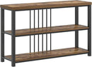 FOLUBAN Industrial Console Table, 3 Tier Entryway Table, Sofa Foyer Table for Living Room Hallway Behind Couch, Rustic Brown by CozyNest Decor