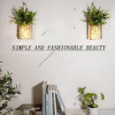 Rustic Wall Sconces, Mason Jar Sconces, Farmhouse Home Decor, LED Fairy Lights, Green Fake Plant, Interior Decoration Warm Toned Lighting. (2 Pack) by CozyNest Decor