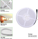 SLN01 Dotless COB Neon LED 16.4FT (5M) Strip Light DC24V 40-60W IP67 4x10mm, 10x10mm, 6x12mm Outdoor Rated Dimmable Low Voltage Silicone Strip Light
