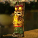 13" Tall Solar Torch Tiki Garden Statue, Resin Large Tiki Decor Figurine with Solar Lights, Hawaiian Tiki Man, Outdoor Patio Yard Lawn Bar Party Beach Pool Pond Decoration, Valentine's Day Gift by GreenHaven Gardens