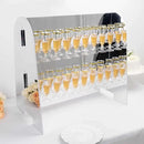 Tableclothsfactory Silver Mirror Finish 2-Tier Wine Glass Stemware Rack, 18 Champagne Flute Holder Foam Board Stand - 25" by CozyNest Decor