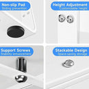 Expandable Cabinet Shelf Organizer, Stackable Kitchen Pantry Counter Storage, Adjustable Closet Cupboard Stand Rack Risers Spice Organization 80LBS Heavy Duty White Small 1 Pack