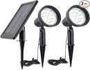 SUNLONG Solar Powered Spot Lights Outdoor Waterproof 2 in 1 Bright Solar SpotLights Power Adjustable for Flag Yard Flagpole Landscape Dusk to Dawn 2 x Spots Warm White by GreenHaven Gardens