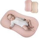 Muslin Baby Lounger Cover for Snuggle Me Organic Lounger/Baby Lounger/Organic Cotton Handmade Cover for Infant/Toddler Lounger/Nursing Pillow(Pink, Wheat) by TinyTreasures Baby Boutique